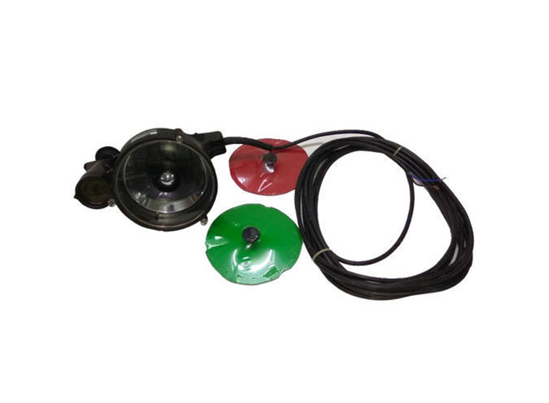Aldis Lamp With Red And Green Sheds